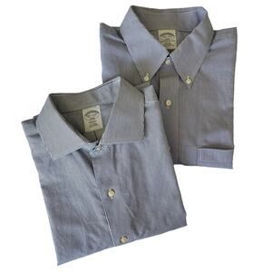 Brooks Brothers Blue and White Button Down Long Sleeve Dress Shirts 16.5 - 4/5